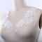 1 Pair White Beaded Lace Appliques Bridal Wedding Dress Embellishments with Sequins & Pearls